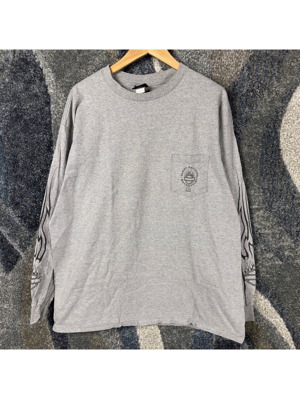 Vintage 2002 Harley Davidson Long Sleeve Tee Womens 2X Grey